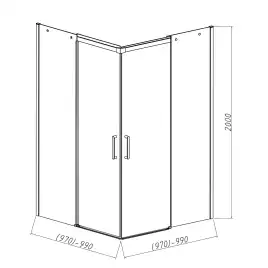 Душевой уголок Vincea Dice 100х100 VSS-4D100CL, профиль хром, стекло Прозрачное