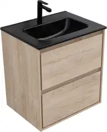 Тумба под раковину Aquanet Милан 60 дуб светлый, подвесная, 336382