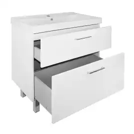 Тумба с раковиной Azario Ника 80 CS00091370, напольная, Белая глянцевая