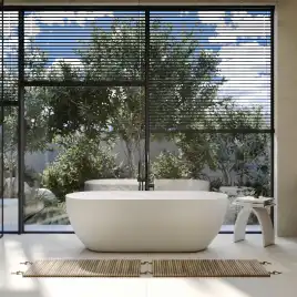 Ванна  Abber Stein 160х75 AS9613-1.6 из искусственного камня, Белая матовая