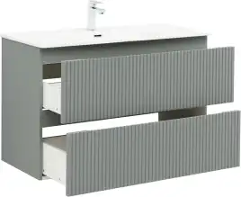 Тумба под раковину Aquanet Джейн (Flat) 100 мисти грин, подвесная, 335436