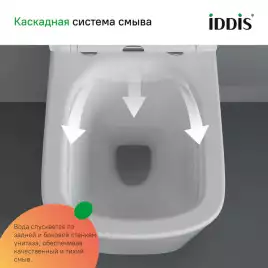 Комплект унитаза с инсталляцией IDDIS Basic BASBI01i73 с сиденьем микролифт и кнопкой смыва Хром