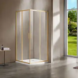 Душевой уголок Vincea Garda 100х80 VSS-1G8010CLG, дверь раздвижная, профиль брашированное золото, стекло прозрачное