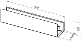 Полка Aquanet Магнум Н 50x12 черная матовая, с крючками, 341533