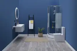 Душевой уголок Aquanet Practic AE10-Q-90x90U-CP 900x900, прозрачное, матовое стекло