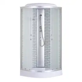 Душевая кабина Loranto 100х100 низкий поддон, матовое стекло, профиль Хром, CS-6610-13FW 100