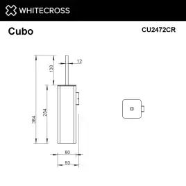 Ершик для унитаза Whitecross CUBO chrome, CU2472CR, Хром