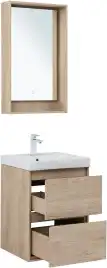 Тумба под раковину Aquanet Милан 50 дуб светлый, подвесная, 336381