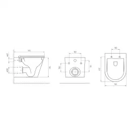 Унитаз подвесной AVS Лемма 801-0033-P-T2-GW безободковый, со смывом Торнадо, белый