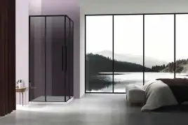 Душевой уголок Vincea Slim-N 100х90 VSS-4SN9010CGB, дверь раздвижная, профиль черный, стекло тонированное