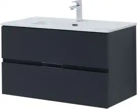 Тумба под раковину Aquanet Алвита New 90 2 ящика, антрацит 303919