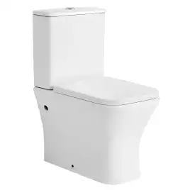 Унитаз напольный Azario Blaise AZ-55-1 безободковый, с бачком и сидением микролифт, Белый глянцевый