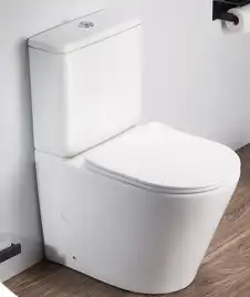 Унитаз-компакт Ceramalux 2179, безободковый, с бачком и сидением микролифт Белый матовый