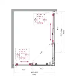 Душевой уголок BelBagno MARINO-2-AH-2-120/90-C-CR стекло прозрачное, профиль Хром