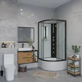 Душевая кабина Niagara Classic 100х100х240 NG-6709-14BKTG высокий поддон, с гидромассажем, 67091414BKTG