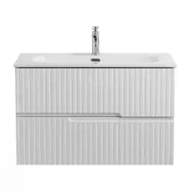 Тумба под раковину Cezares DUET-N 80 см, DUET-N-800-2C-SO-BO подвесная, Bianco Opaco