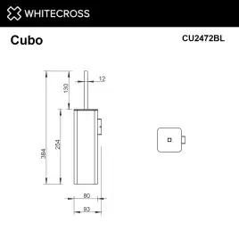 Ершик для унитаза Whitecross CUBO black, CU2472BL, Черный матовый