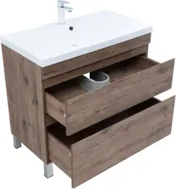 Тумба под раковину Aquanet Нота New 90 напольная, дуб веллингтон табак, 344145