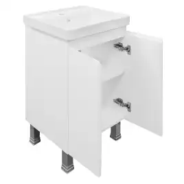 Тумба с раковиной Azario Мила 50 CS00097990, напольная, Белая глянцевая