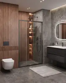 Душевая дверь CEZARES MOLVENO-BF-3-120-C-GM-IV стекло Прозрачное, профиль Оружейная сталь