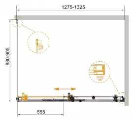 Душевой уголок CEZARES STYLUS-SOFT-AH-1-130/90-C-Cr профиль Хром стекло Прозрачное