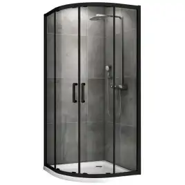 Душевой уголок ABBER Schwarzer Diamant 90х90 см, AG01090B, профиль черный, стекло прозрачное