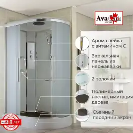 Душевая кабина AvaCan EM2912L 120x90 см, низкий поддон, с крышей, левая