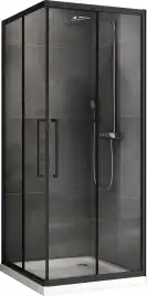 Душевой уголок ABBER Schwarzer Diamant 90х90 см, AG02090BH, профиль черный, стекло прозрачное