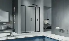 Душевая дверь Good Door Cofe WTW-TD-150-C-B, КФ00014, профиль Черный, стекло Прозрачное