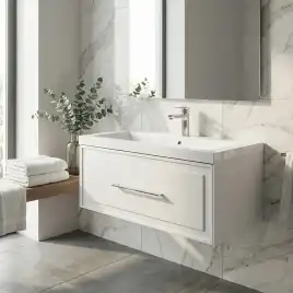 Тумба с раковиной Azario Belloni 80 CS00098072, подвесная, белая матовая