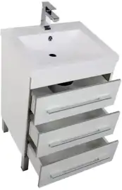 Тумба под раковину Aquanet Верона 58 белый (напольная 3 ящика) 178253