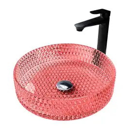 Раковина накладная ABBER GLAS 39,5х39,5х10,5 AK2301OR, круглая, красная