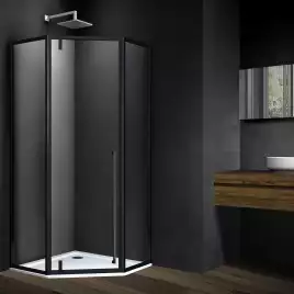 Душевой уголок Vincea Penta 100х100 VSP-3P100CLB, профиль черный, стекло Прозрачное