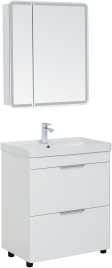 Тумба под раковину Aquanet Ирис new 70 белый глянец (2 ящика) 310153