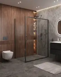 Душевой уголок CEZARES MOLVENO-AH-11-150/90-C-GM-IV стекло Прозрачное, профиль Оружейная сталь