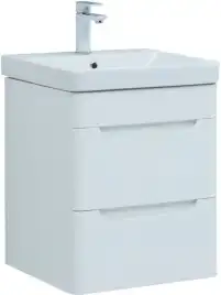 Тумба под раковину Aquanet София 50 белый глянец (2 ящика) 274171