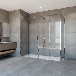 Душевой уголок Vincea Garda 200х80 VSR-1G28020CL, дверь раздвижная, профиль хром, стекло прозрачное