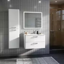 Тумба с умывальником IDDIS Brick 80 BRI80W0i95K подвесная, Белая