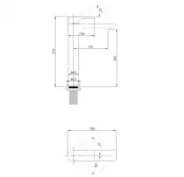Смеситель для накладной раковины Abber Weiss Insel AF8011, однорычажный, высокий, Хром