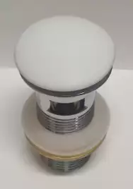 Донный клапан для раковины CeramaLux RD001GW с переливом, Белый глянцевый