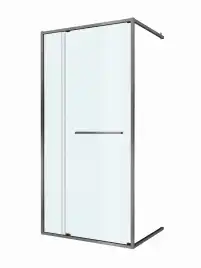 Душевая дверь CEZARES LUX-B-FS-11-100-C-GM прозрачное стекло, профиль Оружейная сталь