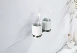 Стакан для ванной Aquatek Бетта AQ4617BGM двойной, Оружейная сталь