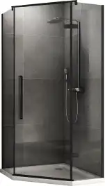 Душевой уголок ABBER Ewiges Wasser 100х100 см, AG05100B, профиль черный, стекло прозрачное