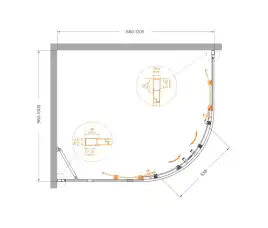 Душевой уголок CEZARES MOLVENO-RH-2-120/100-C-Cr-IV прозрачное стекло, профиль Хром