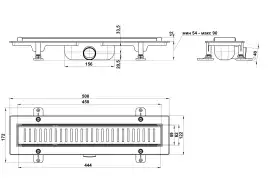 Душевой лоток Good Door 450  с перфорированной решеткой, сухой затвор ТЛ00007, Серый / серебристый