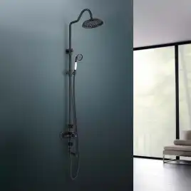 Душевая система Aquatek КЛАССИК AQ2543MB с термостатом, Черный матовый