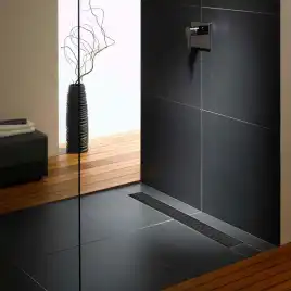 Душевой лоток Azario Medium 65 см AZ-CH 650/50 MC с перфорированной решеткой, Черный матовый