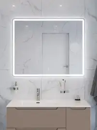 Зеркало BelBagno SPC-MAR-1000-800-LED-TCH-LNZ с подсветкой и встроенной линзой 3-х кратного увеличения
