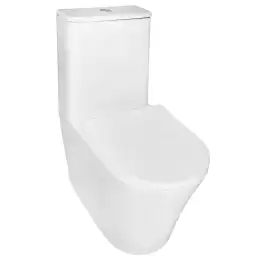 Унитаз напольный Azario ANTEO ROUND AZ-1219A безободковый, с бачком и сидением микролифт, Белый глянцевый