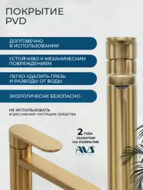 Смеситель для раковины AVS Beauty 811-551-BG высокий, брашированное золото